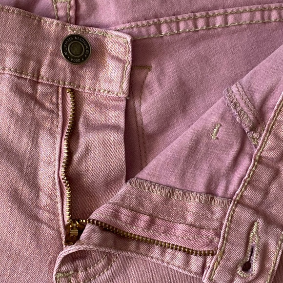 Flying Monkey Anthropologie Women's Sz 31 X28 Pink Glitter Skinny Pants - Picture 8 of 15